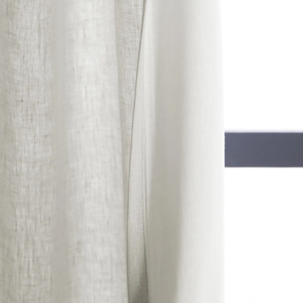 NWOT QUINCE Set Of 2 48x108 European Linen Curtains Cream 9153 - Picture 5 of 9